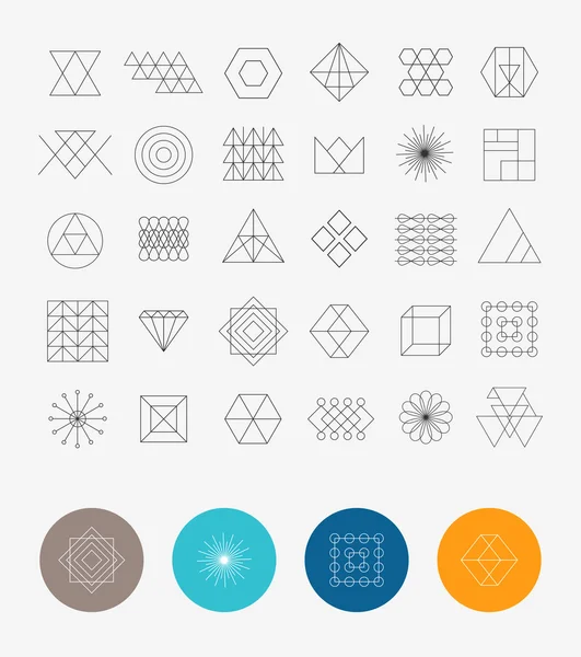 Set of 30 geometric shapes — Stock Vector