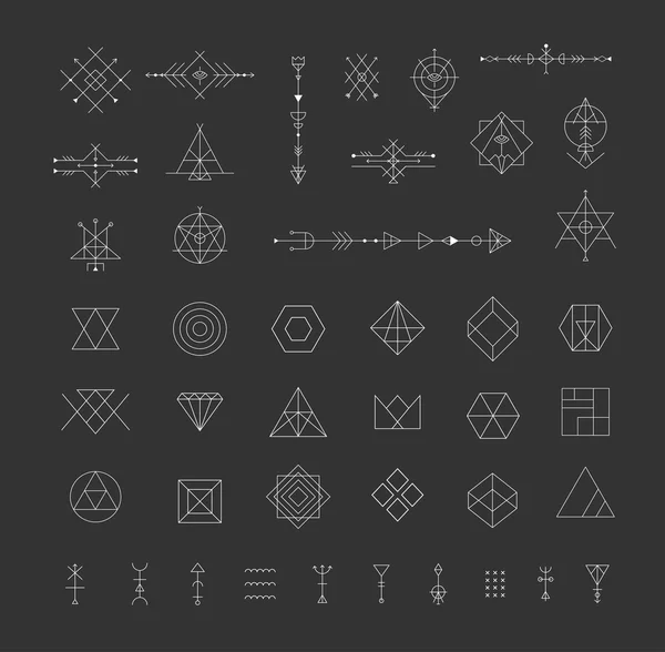 Set of vector trendy geometric icons — Stock Vector