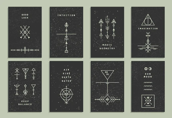 Trendy kartları ile geometrik simgeler kümesi