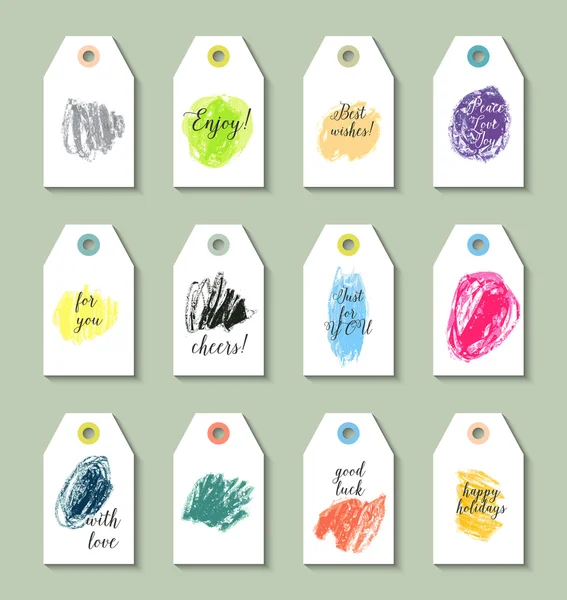 Samling av 12 Hang Tags — Stock vektor