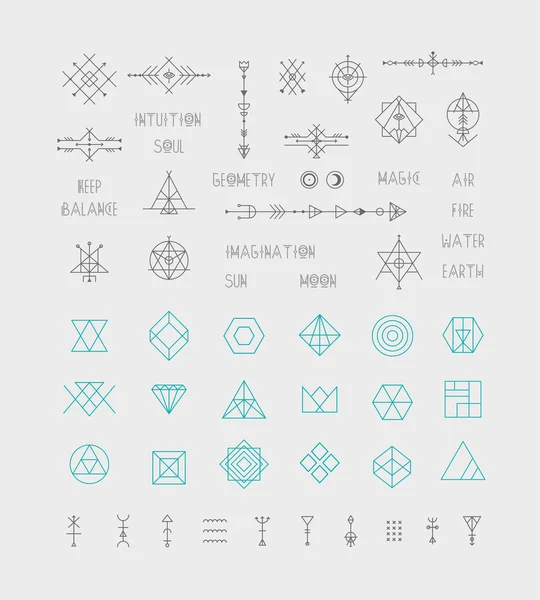 Conjunto de iconos geométricos de moda — Archivo Imágenes Vectoriales