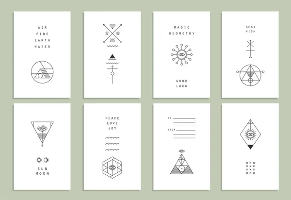 Trendy kartları ile geometrik simgeler kümesi