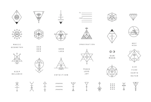 Reihe trendiger geometrischer Symbole — Stockvektor