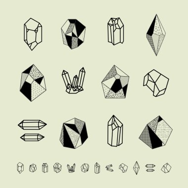 Set of crystals