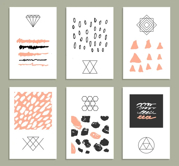 Set of 6 creative cards — Stock Vector