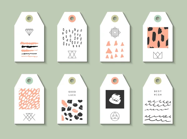 Samling av 8 Hang Tags — Stock vektor