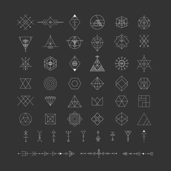 Set of trendy geometric icons — Stock Vector