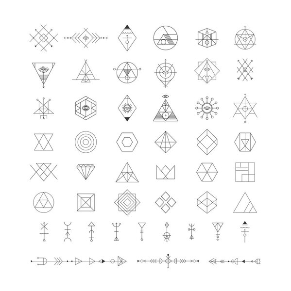 Set of trendy geometric icons