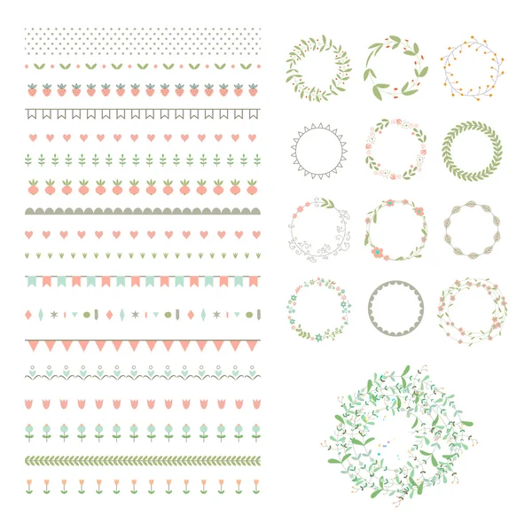 Floral decor set — Stock Vector