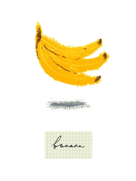 Plátano fresco saludable — Vector de stock