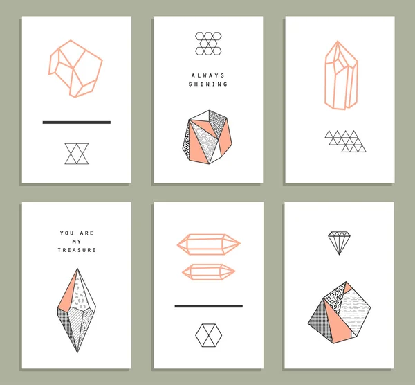 Jeu de cartes avec cristaux — Image vectorielle