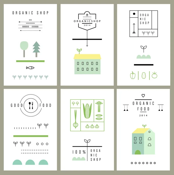 Collection of eco cards — Stock Vector