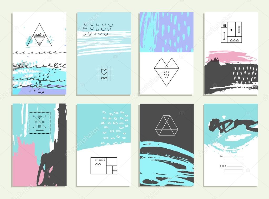 Collection of 12 artistic invitations