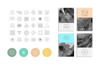 geometrik şekiller, Logotype, arka planlar