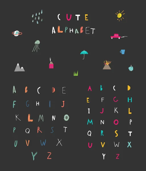 Lettres alphabet mignon d . — Image vectorielle