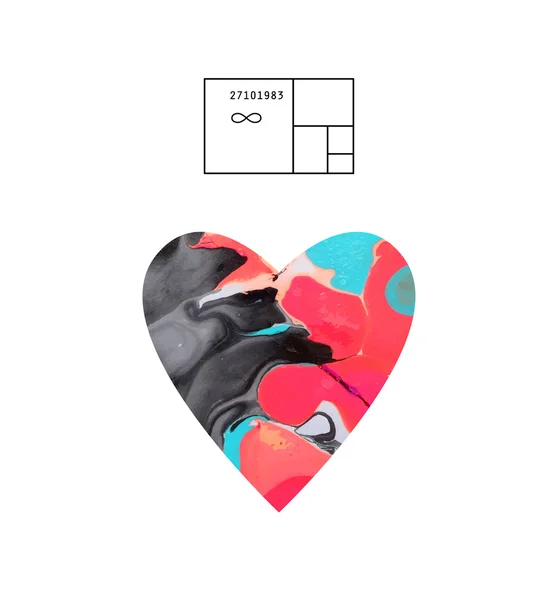 Corazón con patrón dibujado abstracto — Vector de stock
