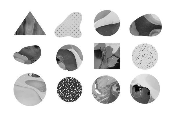 Conjunto de plantillas de formas pintadas abstractas — Archivo Imágenes Vectoriales