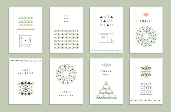 Ethnische Karten und Einladungen Set — Stockvektor