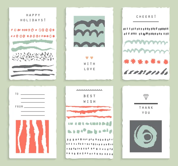 Creative ink cards, textures — Stock Vector