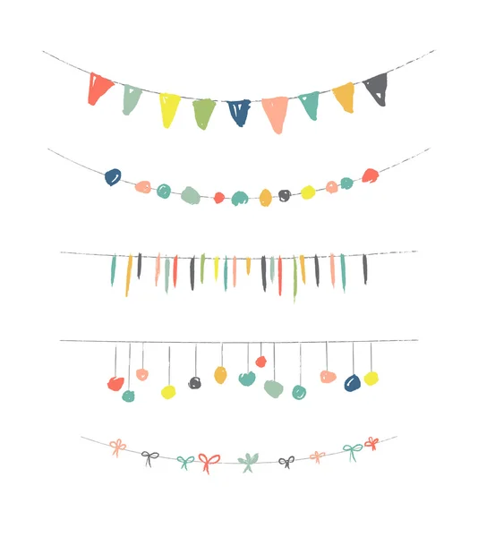 Garlands, Party Banners, decor — Stock Vector