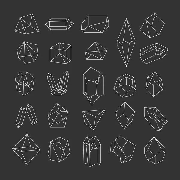 Set de cristale. Forme geometrice. Trendy hipster retro fundal — Vector de stoc