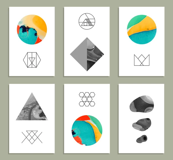 創造的なトレンディなカードのコレクションです。抽象画テンプレート — ストックベクタ