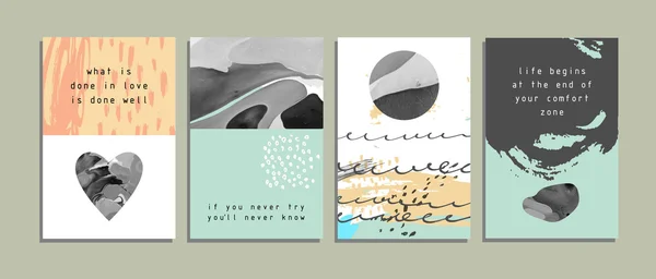 Hand drawn collection of artistic invitations with textures — 图库矢量图片