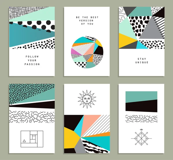 Conjunto de tarjetas universales creativas — Vector de stock