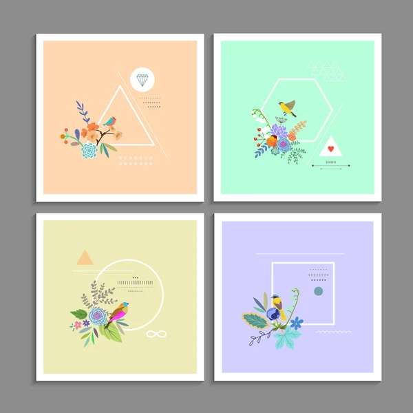 Collection of trendy creative cards. — 스톡 벡터