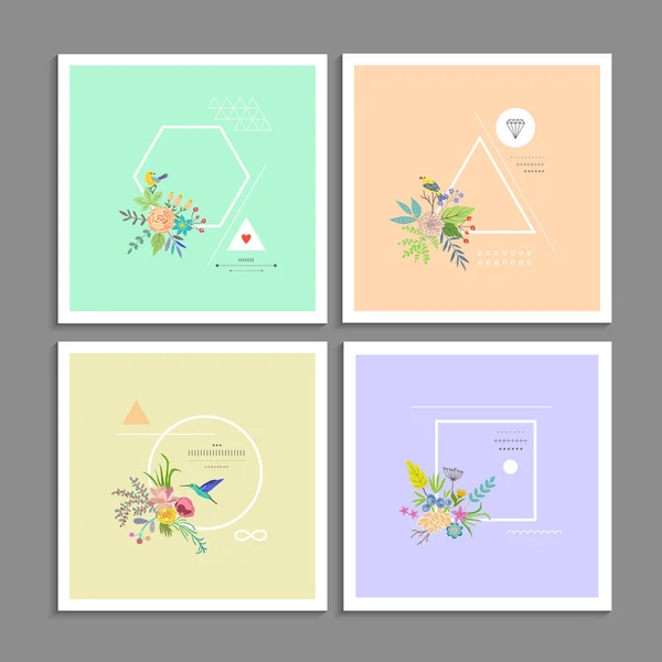 Collection of trendy creative cards. — 스톡 벡터