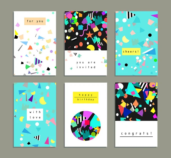 Collection of party cards and invitations — 스톡 벡터