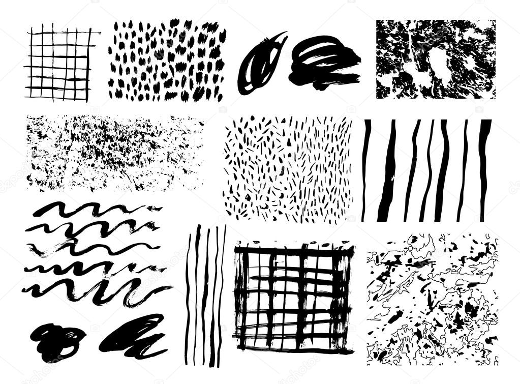 Hand Drawn homemade textures made with ink