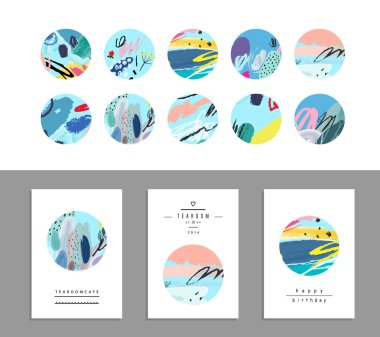 Vector art of label design. Collection of decor elements