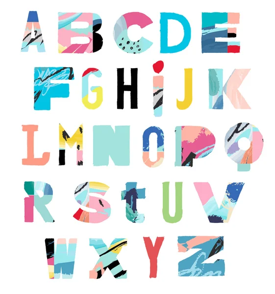 Vector Hand Drawn Artistic Alphabet .Typeface. Font. Isolated — Διανυσματικό Αρχείο