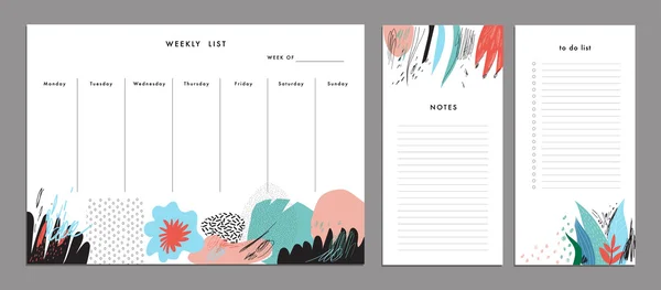 Weekly Planner Template. Organizer and Schedule — Stock Vector