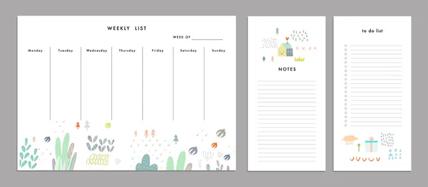 Weekly Planner mall. Arrangör och schema — Stock vektor