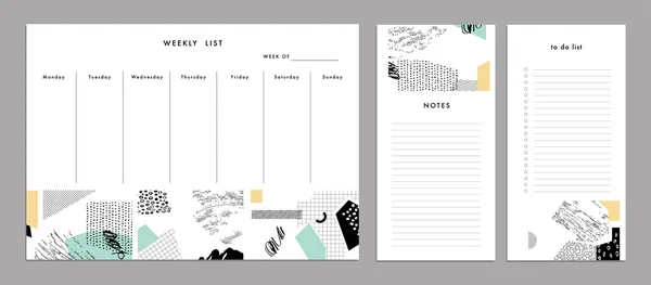 Weekly Planner mall. Arrangör och schema — Stock vektor