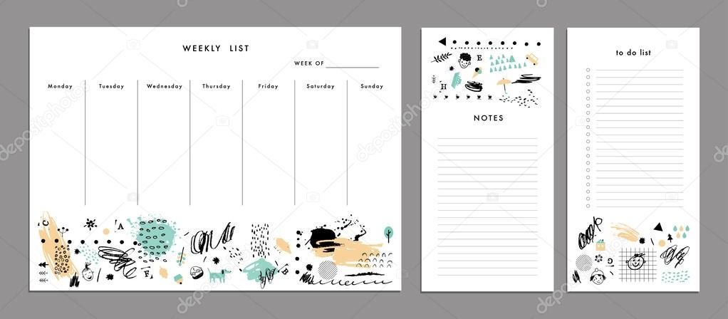 depositphotos_94338946 stock illustration weekly planner template organizer and