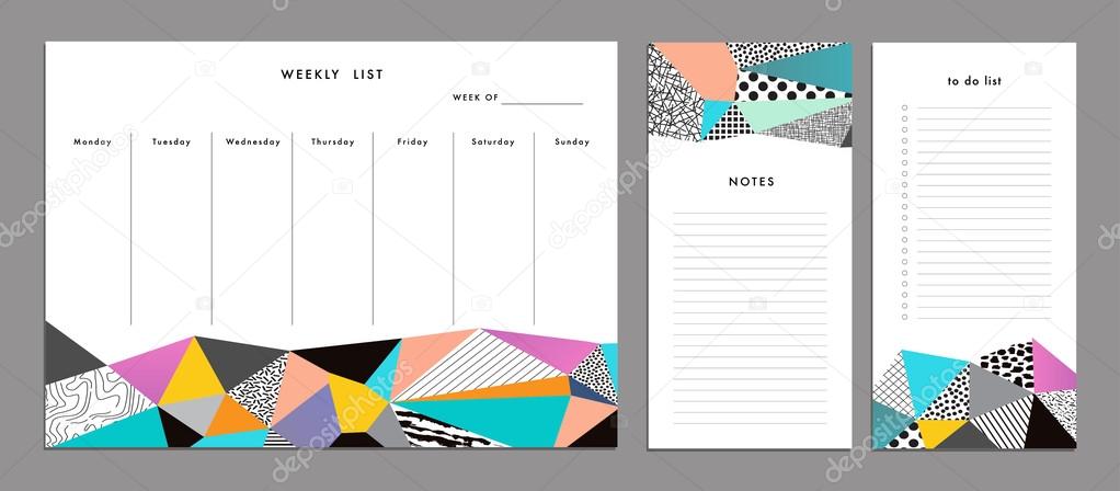 Weekly Planner Template. Organizer and Schedule