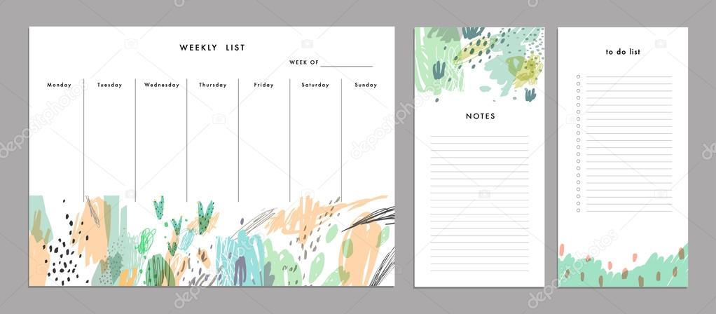 Weekly Planner Template. Organizer