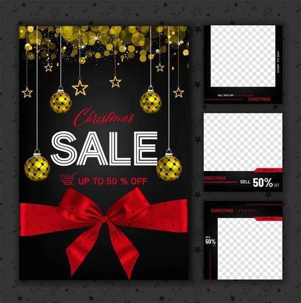 Black Friday Social Media Post Template Digital Marketing Sale Promo — стоковый вектор