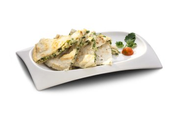 düz ekmek peynir ve ıspanak doldurulmuş