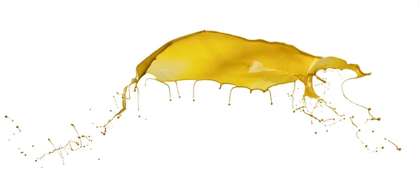 白い背景上に分離されて黄色の塗料の飛散 — ストック写真