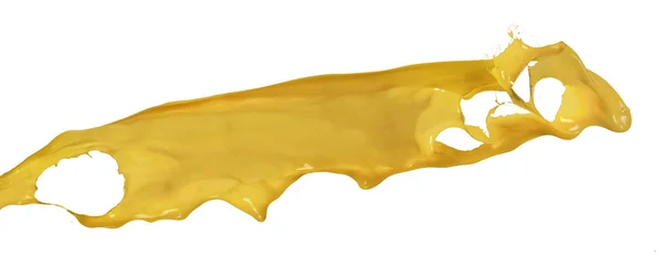 Splashes of yellow paint isolated on white background — Stock Photo, Image
