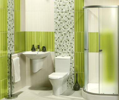 Modern banyo lavabo ve tuvalet ile detay