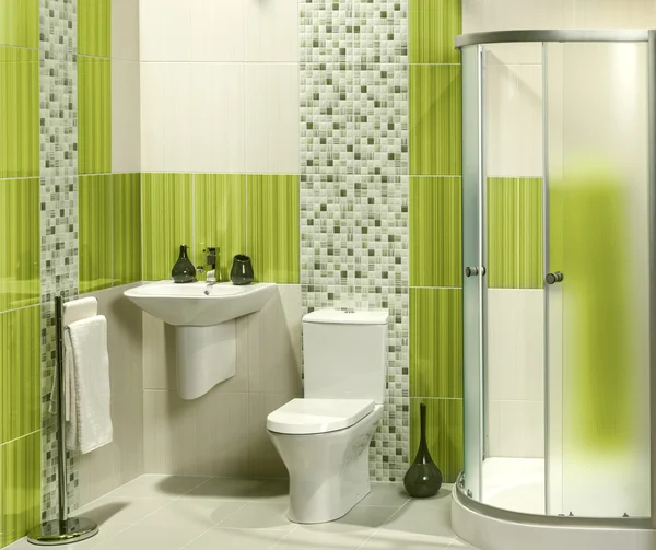 Detalhe de uma moderna casa de banho com pia e WC — Fotografia de Stock