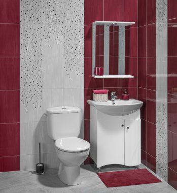 Banyo lavabo ve tuvalet ile güzel iç