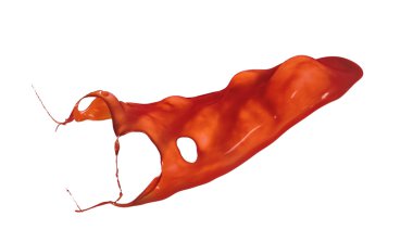 Beyaz arka plan üzerinde kırmızı sıçrama