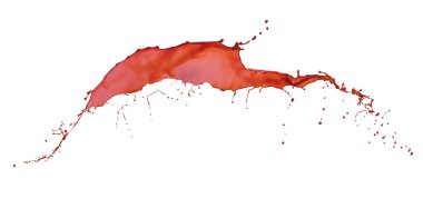 Beyaz arka plan üzerinde kırmızı sıçrama