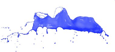 Isolated shot of blue paint splash on white background3 clipart